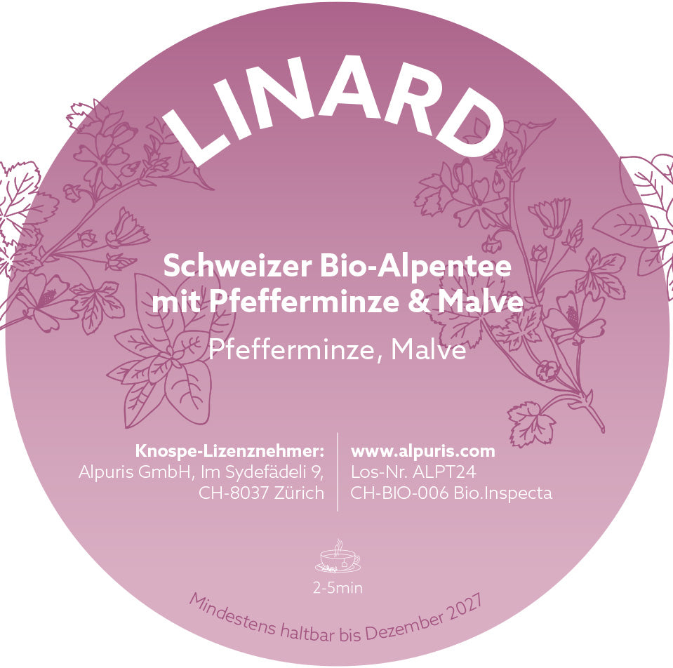 Alpuris Alpenkräutertee LINARD mit Pfefferminze & Malve in der Teedose (BioSuisse)
