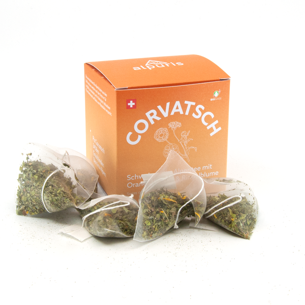 CORVATSCH – Tisane des Alpes suisses à l'orange, à la menthe et au souci (BioSuisse)