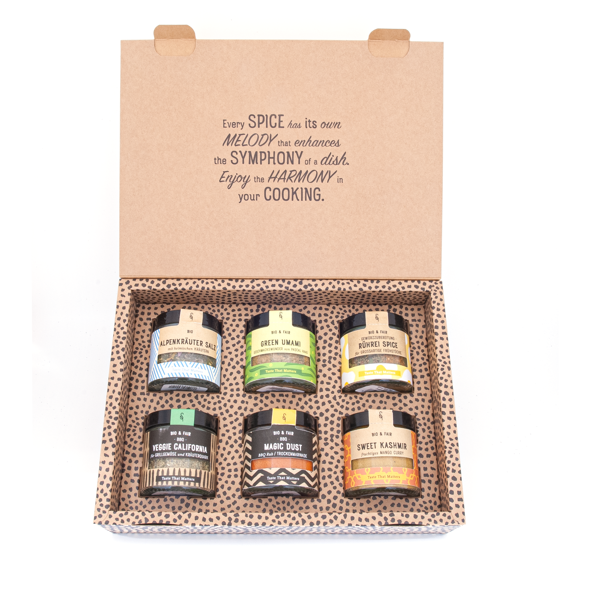 Geschenkset mit sechs Gewürzen von Soul Spice