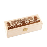 Leere Geschenkbox aus Holz mit Scherenschnitt-Motiv für 3 Gläser 85g nach Wahl