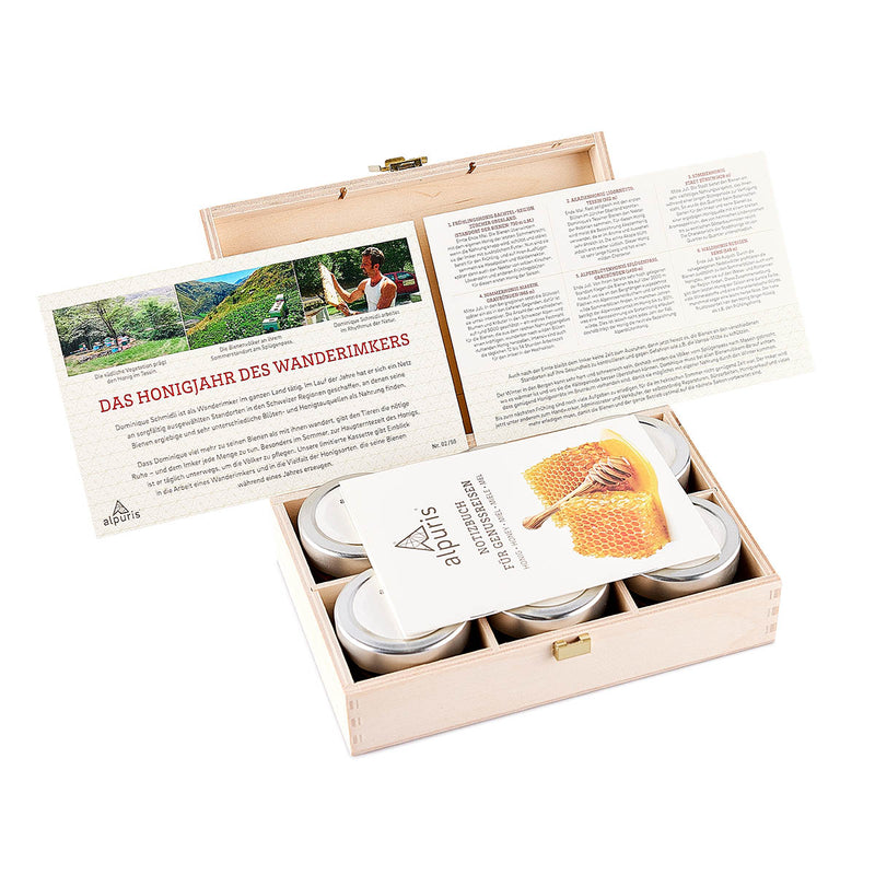New in the range for 2022: The honey year of the traveling beekeeper, experience box with six glasses