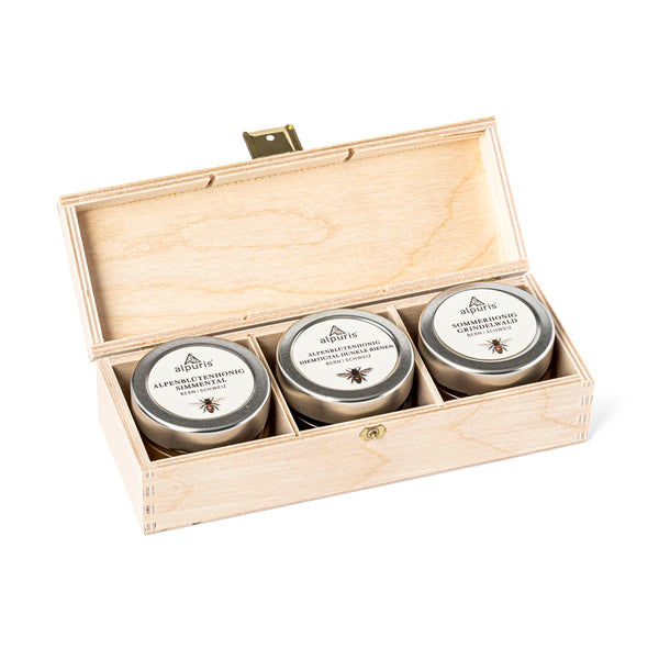 Empty wooden gift box for 3 glasses 80-85g